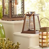 美式特色竹灯笼风灯欧式复古创意烛台软装设计咖啡屋摆设品道具