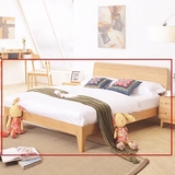 北欧/宜家简约现代双人全实木床橡木1.8米1.5m大床卧室木头婚床
