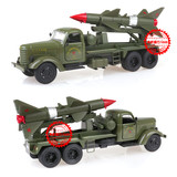 包邮升辉正品 解放CA10 导弹车军车1:36合金车模玩具 声光回力版