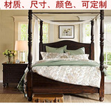 全实木美式四柱床实木双人床1.5/1.8米实木床儿童床实木床特价