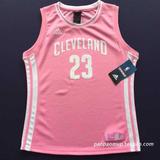 篮球服正品NBA系列球衣克利夫兰骑士队勒布朗詹姆斯粉色球衣背心
