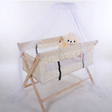 AITA 婴儿床实木无漆床 宝宝摇床可折叠儿童床 BB多功能可变书桌