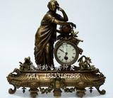 古钟铜机械|铸铜仿古做旧台钟|老式上弦座钟|西洋人物钟表|法国钟