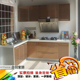青岛整体厨房橱柜订做多层实木烤漆门不锈钢台面青岛橱柜工厂定制