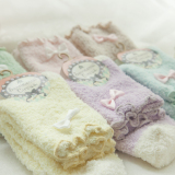秋冬加厚保暖珊瑚绒毛巾袜子 软绵绵睡眠袜家居地板袜毛绒月子袜