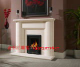 石雕壁炉 汉白玉雕刻流线壁炉 室内仿真火取暖壁炉 白色简约大气