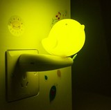 小鸟感应灯小夜灯LED床头灯壁灯儿童卧室带开关光控感应插头壁灯