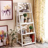 宜家置物架 客厅实木书柜自由组合超大容量简约简易梯形储物架子