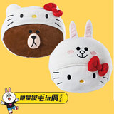 海外代购[现货]Hello kitty x Line联名限定 毛绒玩偶 抱枕靠垫。