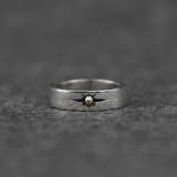 goro's高桥吾郎 925纯银完美刻复 点金太阳射线指环 两侧石纹戒指