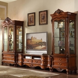 欧美式古典家具视听组合 客厅展示柜 单/双门酒柜 美式家具M811