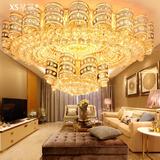 新款欧式奢华水晶灯大气金色圆形客厅灯LED吸顶灯豪华卧室餐厅灯