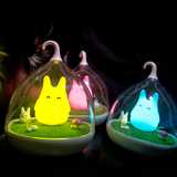 奇幻精灵龙猫LED充电创意小夜灯卧室床头睡眠震动感应调光喂奶灯