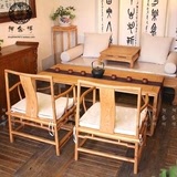 老榆木免漆家具茶桌全实木现代中式环保茶几特价北京中式茶几现代