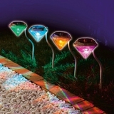 新款太阳能LED钻石灯户外防水创意草坪灯别墅装饰庭院花园七彩灯