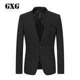 GXG男装秋装新款西装  男士斯文时尚黑色暗格纹西服外套#51113072