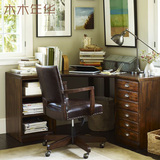 经典美式办公桌全实木书美式乡村弧形实木书桌实木家具定制