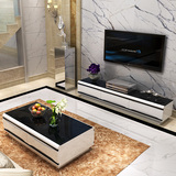 蓝燕电视柜现代简约钢化玻璃长方形地柜烤漆电视柜客厅组合家具