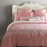 欧式美式别墅样板房刺绣花四件套床上用品全棉被套纯棉床单家纺