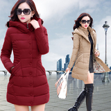 2015冬装新款韩版女装棉衣女加大码棉袄外套中长款加厚加肥棉服潮