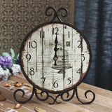 欧式时钟创意静音台钟卧室时尚挂钟客厅钟表摆件铁艺床头复古座钟