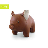创意皮质动物玩偶 生日礼物 办公室摆件 Zuny经典款猪书档萌宠