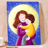 自油自画 diy数字油画 客厅卧室简约人物手绘装饰画 妈妈的怀抱