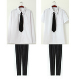英伦学院派班服男女小中大学生装韩版日本校服短袖白衬衫长裤套装