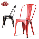 欧式铁艺餐椅简约复古铁皮椅海军户外椅酒吧咖啡快餐饭店铁艺椅子
