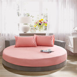 纯棉圆床床笠单件 纯色全棉圆形床笠床单床罩床垫保护套 2米/2.2m