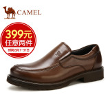 【特卖】Camel/骆驼男鞋 春季打蜡牛皮商务休闲套脚真皮男鞋