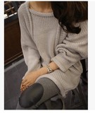 Zara代购2016冬修身宽松毛衣女装中长款时尚套头针织衫蝙蝠长袖外