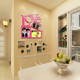 亚克力立体墙贴婚庆LOVE相框墙贴纸3d水晶创意玄关客厅卧室沙发墙