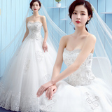 婚纱礼服2016新款韩式简约新娘抹胸齐地结婚公主修身镶钻女夏季