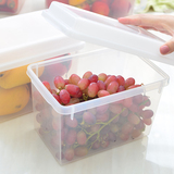 日本进口带盖水果保鲜盒冰箱收纳盒大号塑料冷藏储物盒杂粮面包盒
