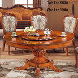 特价包邮欧式餐桌椅子实木高档大圆形桌子1.3-1.8米8-10人座饭桌