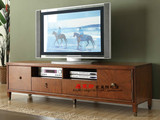 易莱斯家具现代简约时尚个性实木电视柜组合美式卧室伸缩矮电视柜