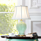 现代中式台灯卧室创意时尚床头灯 青花陶瓷台灯客厅书房装饰台灯