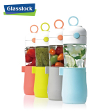 Glasslock韩国创意玻璃杯便携杯子带盖泡茶杯过滤随手杯学生水杯