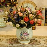欧式复古田园装饰摆件陶瓷花盆花艺花器餐桌花瓶客厅摆设特价
