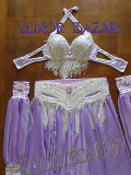 海外代购 肚皮舞服 原装正品保证 经典时尚紫白色 性感舞蹈演出服