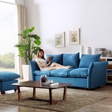 北欧宜家小户型实木布艺沙发 日式休闲客厅双人三人沙发