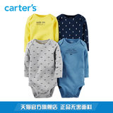 Carter's4件装混色长袖连体衣三角哈衣全棉男宝婴儿童装126G338