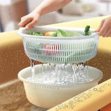 日本进口厨房洗菜篮 沥水盆 双层塑料洗菜盆 水果沥水筐 收纳篮