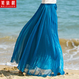 波西米亚大摆半身长裙夏8米拖地沙滩裙雪纺纱裙半裙显瘦仙女裙子