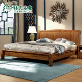 林氏木业现代中式床简约大床1.5米1.8双人床结婚床卧室家具9802#
