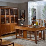现代中式实木电脑桌 写字书台 中国风仿古简约书房书桌椅家具组合