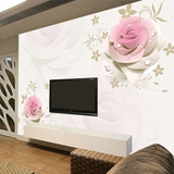 颐雅3d简约现代客厅电视背景影视墙纸壁纸壁画欧式卧室无纺布玫瑰