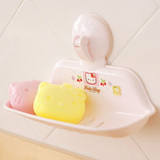 韩国进口正品凯蒂猫强力吸盘式香皂盒肥皂盒沥水皂托可爱卡通粉嫩