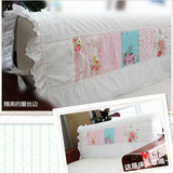 韩式拼布艺术 夹棉 碎花拼布 带绣花蕾丝 床头罩 床头套 沙发巾